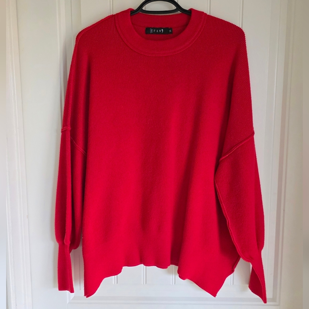 Thick & Warm Red Sweater, Women's Medium